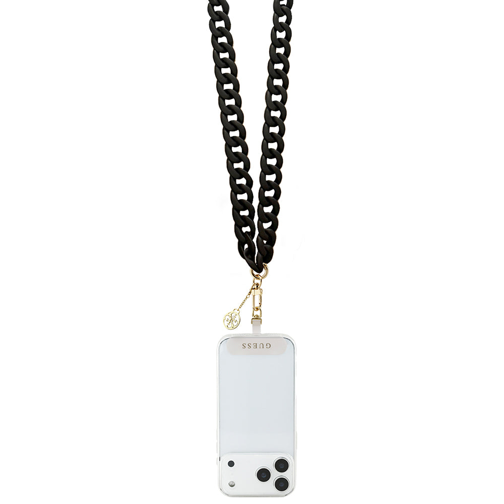 Guess Orjinal Lisanslı 4G Metal Logolu Büyük Zincirli Çapraz Vücut Telefon Askı Kayışı 120cm