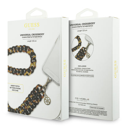 Guess Orjinal Lisanslı 4G Metal Logolu Büyük Zincirli Çapraz Vücut Telefon Askı Kayışı 120cm