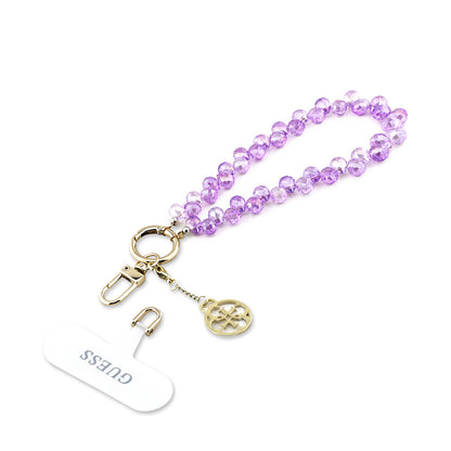 Guess Orjinal Lisanslı 4G Metal Logolu Kristal Taşlı Telefon Bilek Askı Zinciri