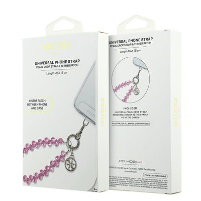 Guess Orjinal Lisanslı 4G Metal Logolu Kristal Taşlı Telefon Bilek Askı Zinciri
