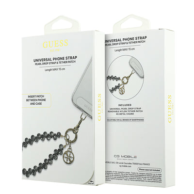 Guess Orjinal Lisanslı 4G Metal Logolu Kristal Taşlı Telefon Bilek Askı Zinciri