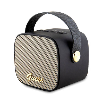 Guess Orjinal Lisanslı Askılı PU Deri Yazı Logolu 5W Bluetooth Speaker Kahverengi
