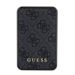 Guess Orjinal Lisanslı Dijital Led Göstergeli PU Deri 4G Desenli Metal Yazı Logolu Powerbank 10000mAh 18W