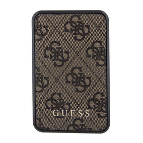 Guess Orjinal Lisanslı Dijital Led Göstergeli PU Deri 4G Desenli Metal Yazı Logolu Powerbank 10000mAh 18W