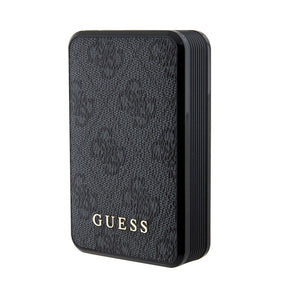 Guess Orjinal Lisanslı Dijital Led Göstergeli PU Deri 4G Desenli Metal Yazı Logolu Powerbank 10000mAh 18W