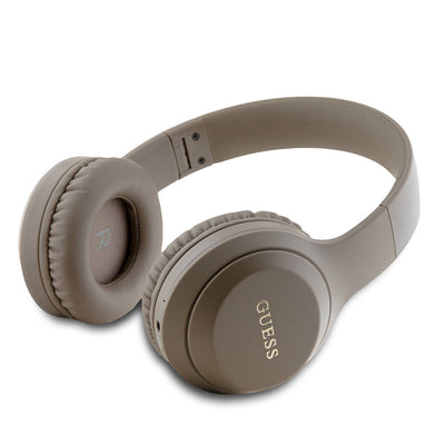 Guess Orjinal Lisanslı Katlanabilir Ayarlanabilir Metal Klasik Logolu Kulak Üstü Bluetooth Kulaklık Kahverengi
