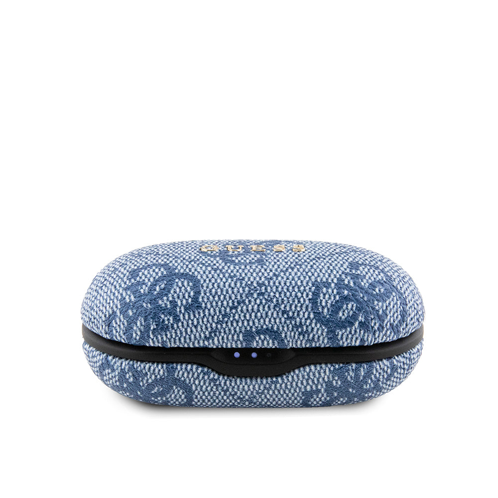 Guess Orjinal Lisanslı Klasik Metal Yazı Logolu TWS Kulak İçi Bluetooth Kulaklık Mavi