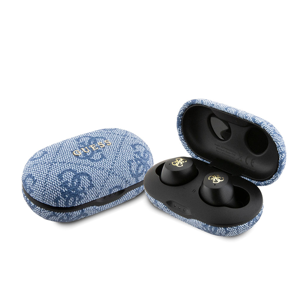 Guess Orjinal Lisanslı Klasik Metal Yazı Logolu TWS Kulak İçi Bluetooth Kulaklık Mavi