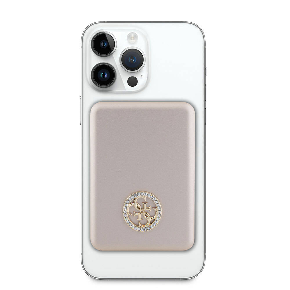 Guess Orjinal Lisanslı M-safe Şarj Özellikli Taşlı 4G Logolu Powerbank 5000mAh 15W