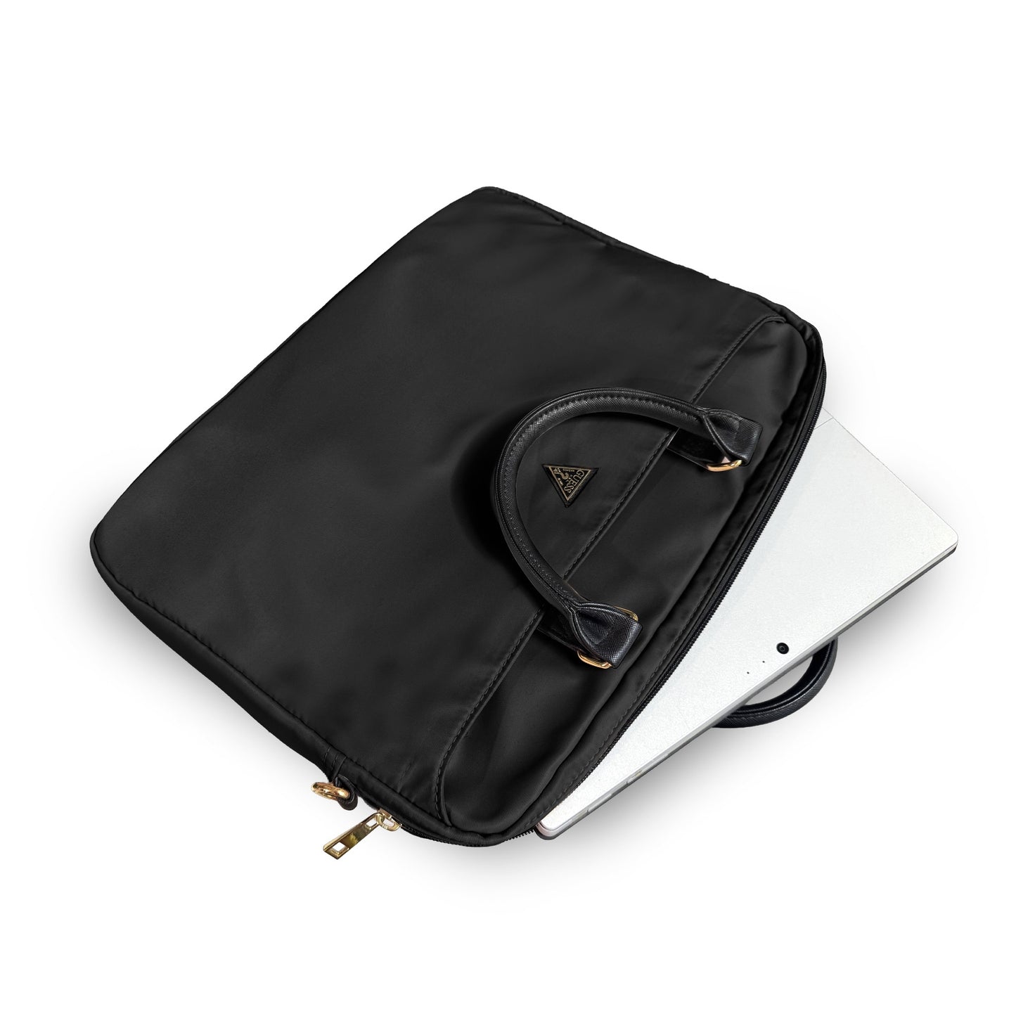 Guess Orjinal Lisanslı Naylon Kumaş Metal Üçgen Logolu Omuz Askılı 15-16 inç Laptop Çantası