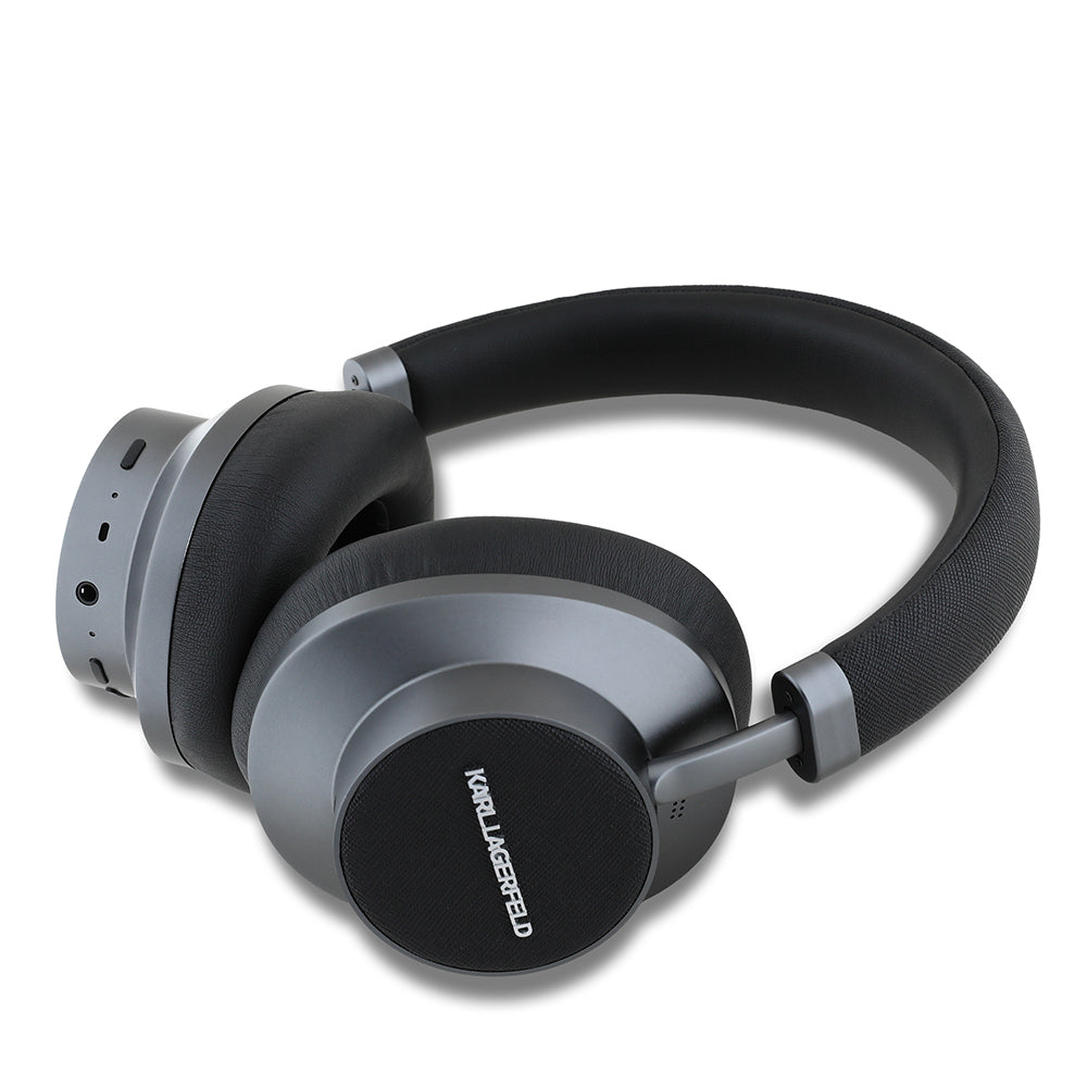 Karl Lagerfeld Orjinal Lisanslı ANC/ENC Özellikli KL Yazı Logolu Saffiano Serisi Kulak Üstü Bluetooth Kulaklık v5.3