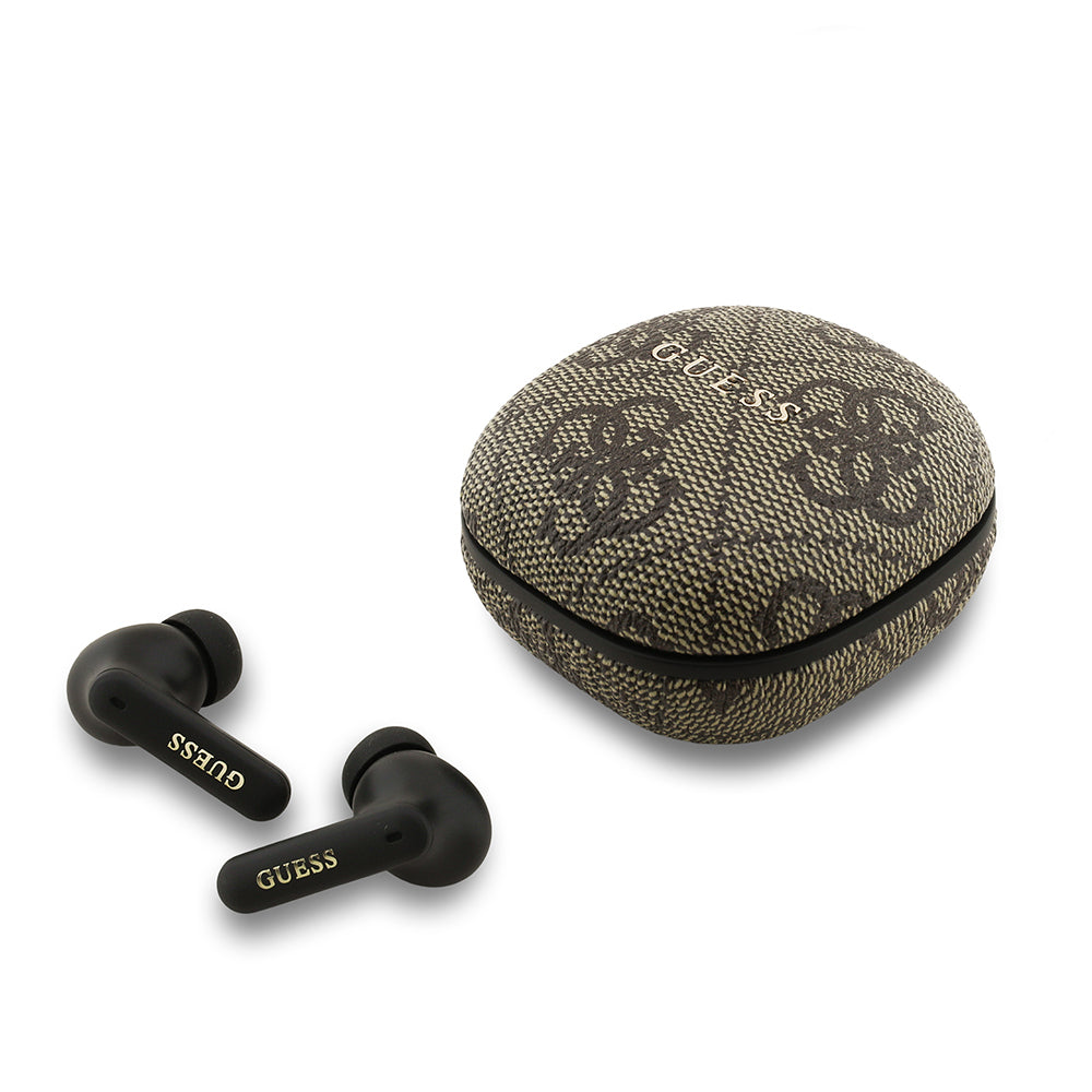 Guess Orjinal Lisanslı PU 4G Desenli Klasik Metal Yazı Logolu TWS Kulak İçi Bluetooth Kulaklık
