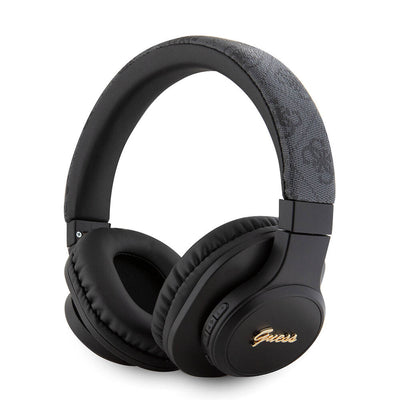 Guess Orjinal Lisanslı PU 4G Desenli Metal Yazı Logolu Tone On Tone Kulak Üstü Bluetooth Kulaklık Kahverengi