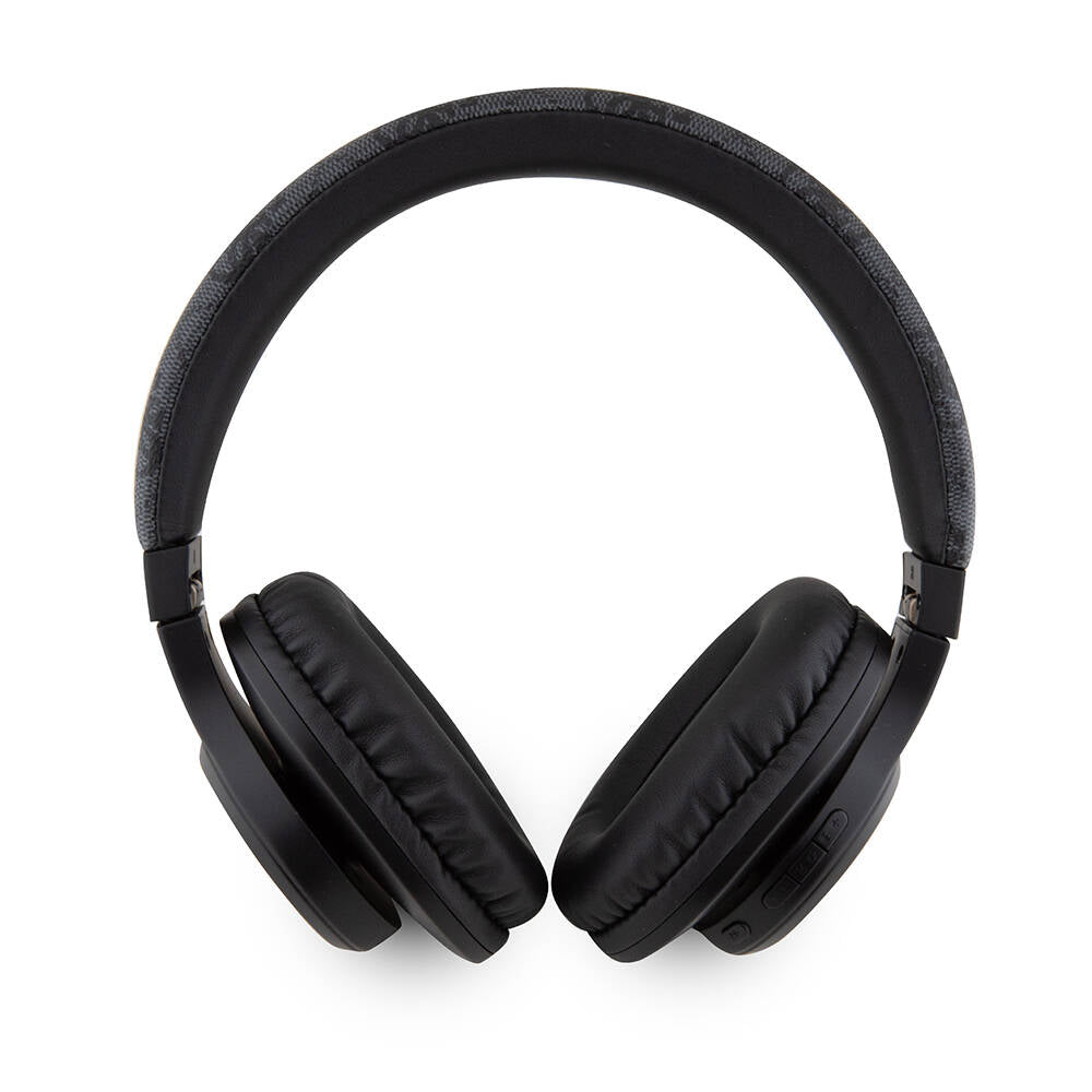 Guess Orjinal Lisanslı PU 4G Desenli Metal Yazı Logolu Tone On Tone Kulak Üstü Bluetooth Kulaklık Kahverengi