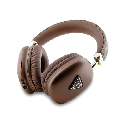 Guess Orjinal Lisanslı PU 4G Desenli Üçgen Logolu Kulak Üstü Bluetooth Kulaklık Pembe