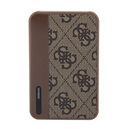 Guess Orjinal Lisanslı PU Deri 4G Desenli Metal Yazı Logolu Powerbank 5000mAh