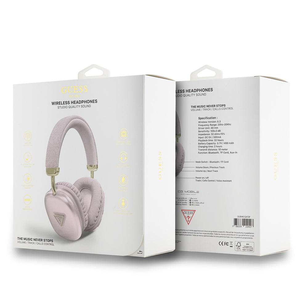 Guess Orjinal Lisanslı PU Üçgen Logolu Kulak Üstü Bluetooth Kulaklık