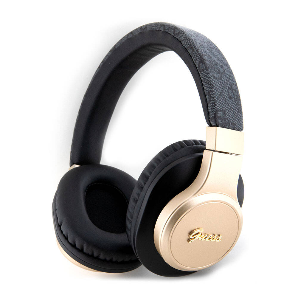 Guess Orjinal Lisanslı Script Gold Serisi Metal Yazı Logolu 4G Desenli Bluetooth Kulaklık Kahverengi