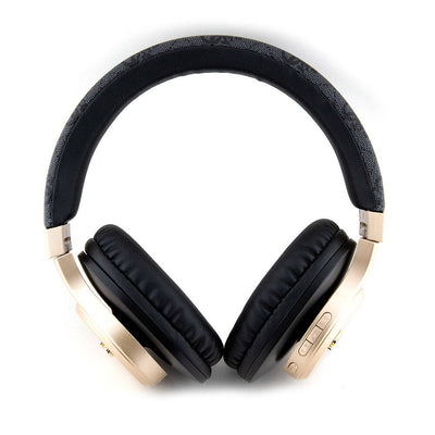 Guess Orjinal Lisanslı Script Gold Serisi Metal Yazı Logolu 4G Desenli Bluetooth Kulaklık Kahverengi
