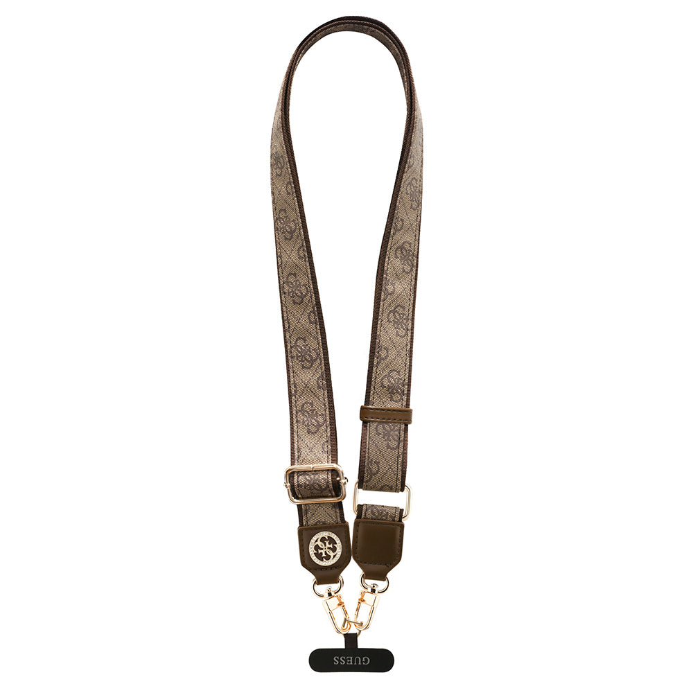 Guess Orjinal Lisanslı Taşlı 4G Metal Logolu Çapraz Vücut Telefon Askı Kayışı 150cm