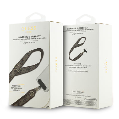 Guess Orjinal Lisanslı Taşlı 4G Metal Logolu Çapraz Vücut Telefon Askı Kayışı 150cm