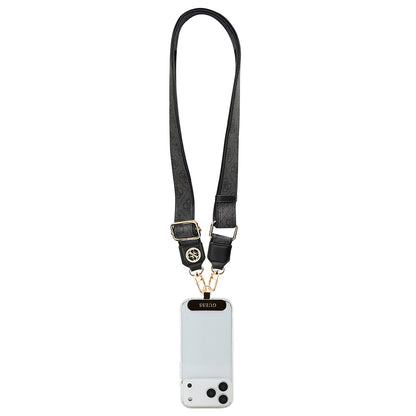 Guess Orjinal Lisanslı Taşlı 4G Metal Logolu Çapraz Vücut Telefon Askı Kayışı 150cm