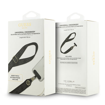 Guess Orjinal Lisanslı Taşlı 4G Metal Logolu Çapraz Vücut Telefon Askı Kayışı 150cm