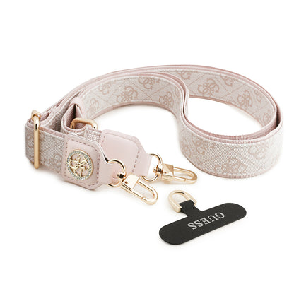 Guess Orjinal Lisanslı Taşlı 4G Metal Logolu Çapraz Vücut Telefon Askı Kayışı 150cm