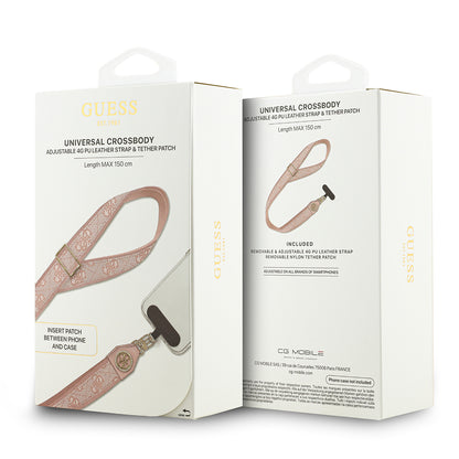 Guess Orjinal Lisanslı Taşlı 4G Metal Logolu Çapraz Vücut Telefon Askı Kayışı 150cm