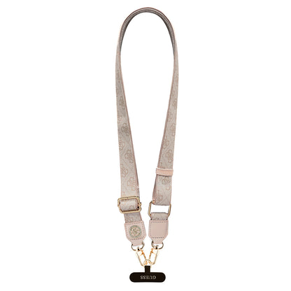Guess Orjinal Lisanslı Taşlı 4G Metal Logolu Çapraz Vücut Telefon Askı Kayışı 150cm