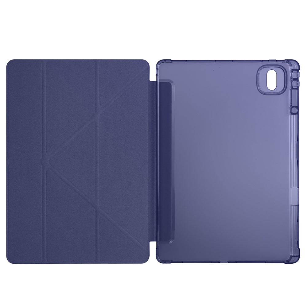 Honor MagicPad 2 Kılıf Zore Tri Folding Kalem Bölmeli Standlı Kılıf Mavi