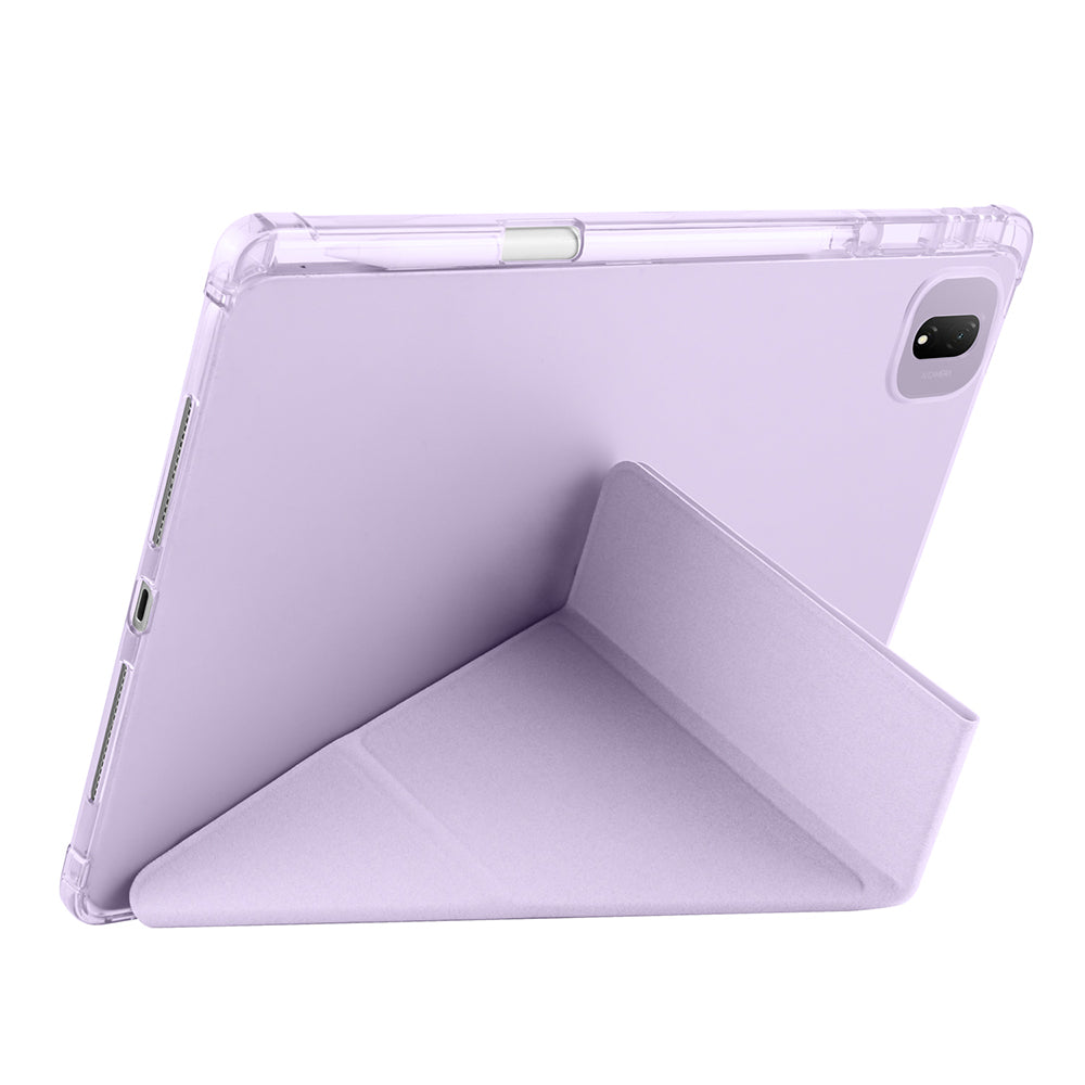 Honor MagicPad 2 Kılıf Zore Tri Folding Kalem Bölmeli Standlı Kılıf Mavi