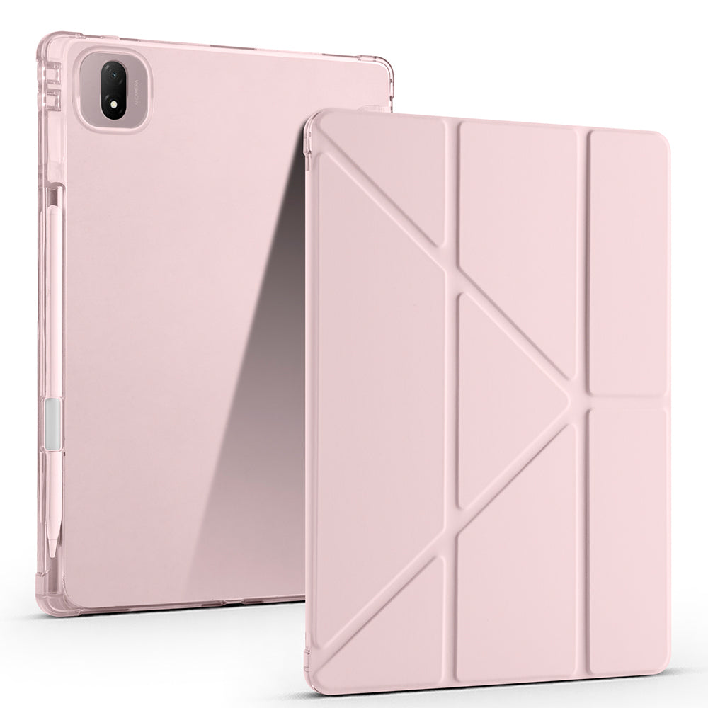 Honor MagicPad 2 Kılıf Zore Tri Folding Kalem Bölmeli Standlı Kılıf Rose Gold