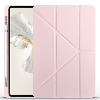 Honor Pad 9 Kılıf Zore Tri Folding Kalem Bölmeli Standlı Kılıf Rose Gold