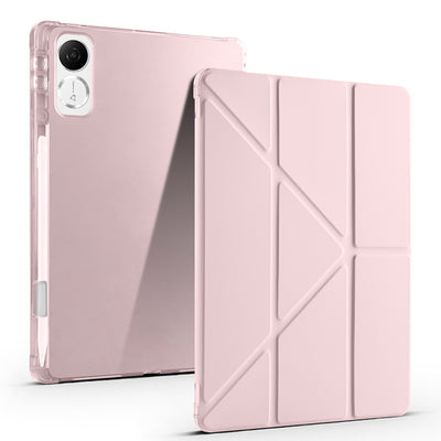 Honor Pad V9 Kılıf Zore Tri Folding Kalem Bölmeli Standlı Kılıf Rose Gold