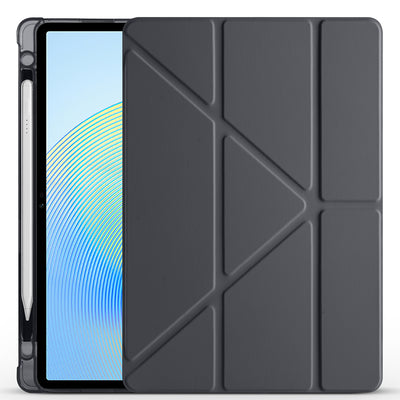 Honor Pad X8A Kılıf Zore Tri Folding Kalem Bölmeli Standlı Kılıf Koyu Yeşil