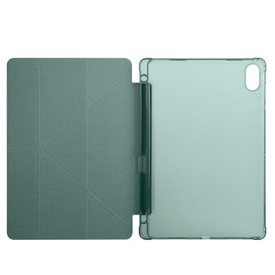Honor Pad X8A Kılıf Zore Tri Folding Kalem Bölmeli Standlı Kılıf Koyu Yeşil