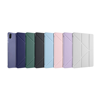 Honor Pad X8A Kılıf Zore Tri Folding Kalem Bölmeli Standlı Kılıf Siyah