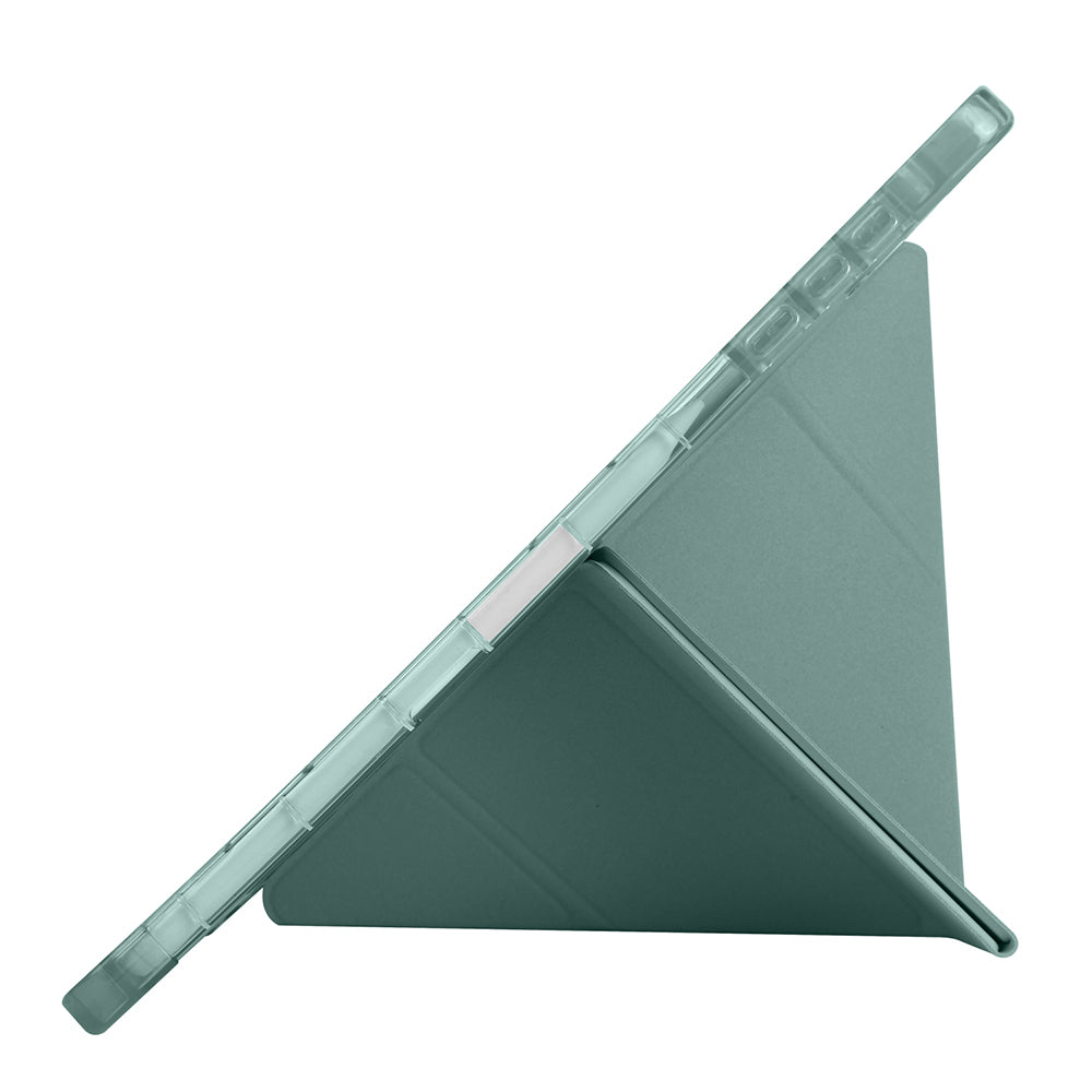 Honor Pad X9A Kılıf Zore Tri Folding Kalem Bölmeli Standlı Kılıf Koyu Yeşil