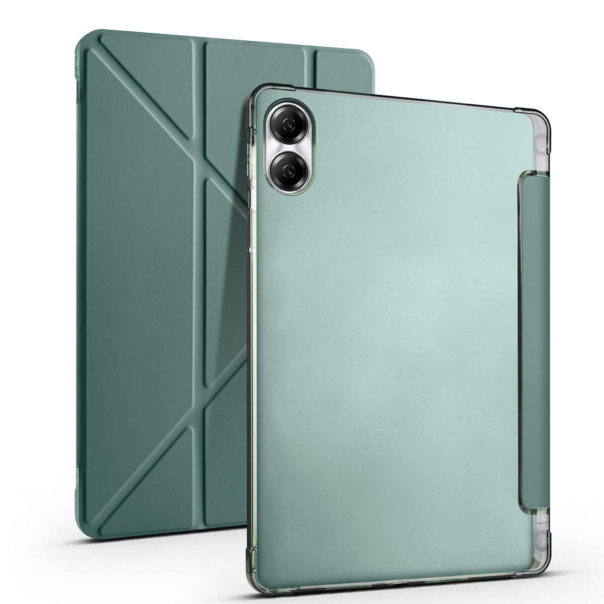 Huawei Honor Pad X8 Pro 11.5' Kılıf Zore Tri Folding Kalem Bölmeli Standlı Kılıf Koyu Yeşil