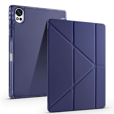 Huawei Matepad 12X Kılıf Zore Tri Folding Kalem Bölmeli Standlı Kılıf Rose Gold