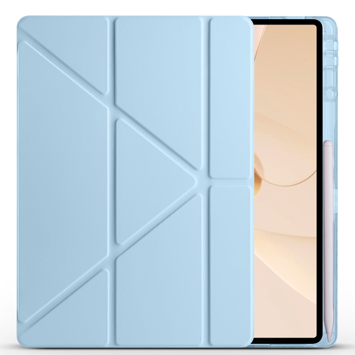 Huawei Matepad 12X Kılıf Zore Tri Folding Kalem Bölmeli Standlı Kılıf Mavi