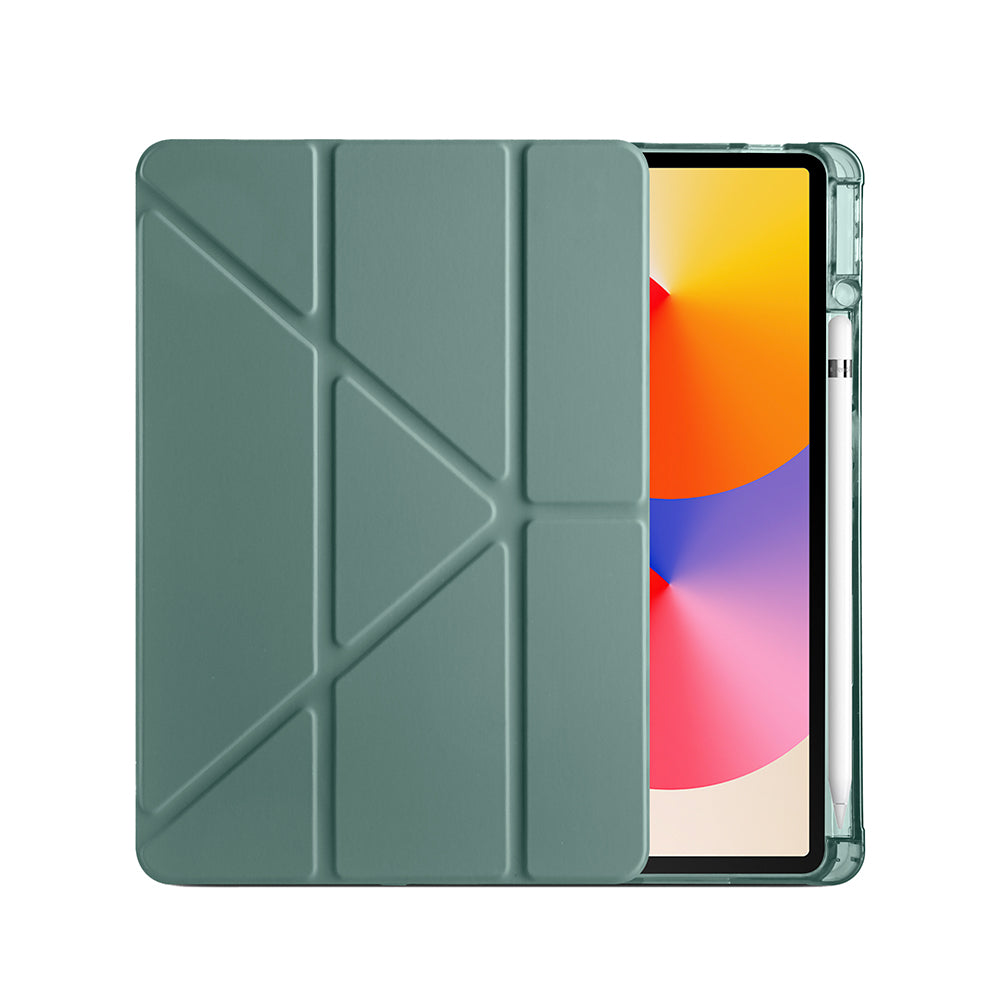 Huawei Matepad SE 11 Kılıf Zore Tri Folding Kalem Bölmeli Standlı Kılıf Koyu Yeşil