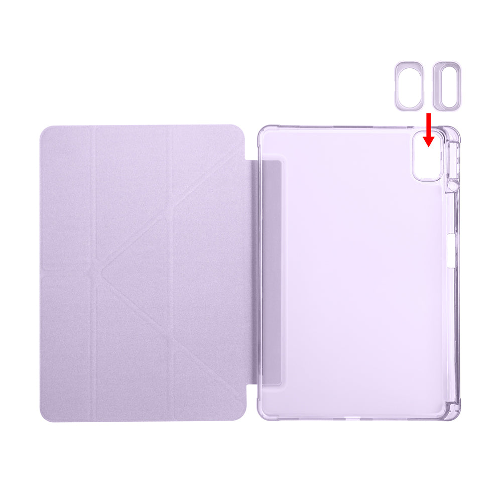 Huawei Matepad SE 11 Kılıf Zore Tri Folding Kalem Bölmeli Standlı Kılıf Lila