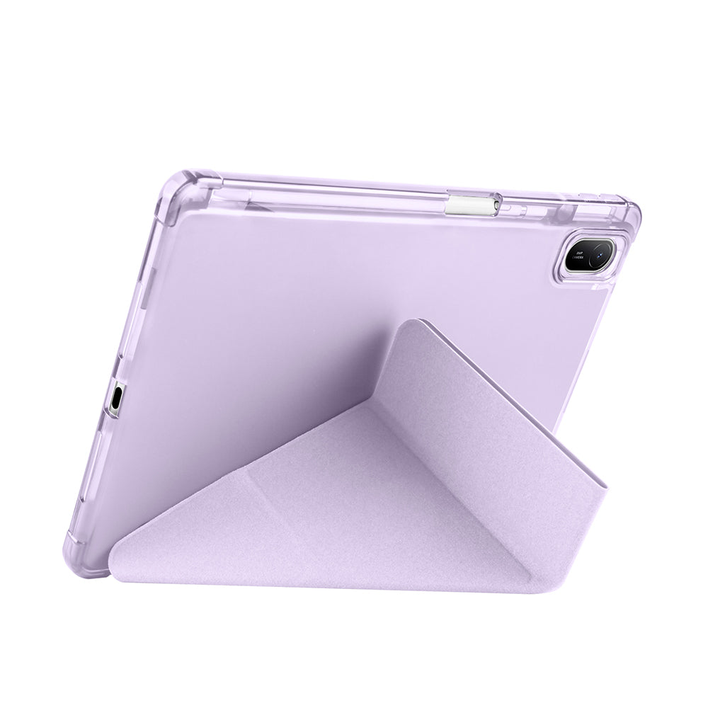 Huawei Matepad SE 11 Kılıf Zore Tri Folding Kalem Bölmeli Standlı Kılıf Rose Gold