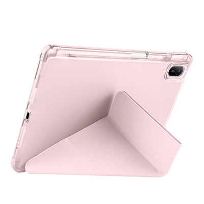 Huawei Matepad SE 11 Kılıf Zore Tri Folding Kalem Bölmeli Standlı Kılıf Rose Gold