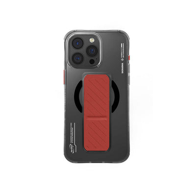 Apple iPhone 16 Pro Kılıf Magsafe Şarj Özellikli Teknoloji Desenli Standlı Skinarma Axon Kapak Titanyum