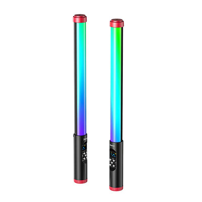 Jmary FM-128RGB OLED Ekran Göstergeli RGB Led Işıklı Su Geçirmez Aydınlatma Çubuğu Siyah