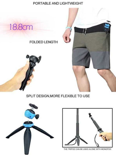 Jmary MT-20 Tripod 360 Derece Oynar Başlıklı Çok Yönlü Kısa Telefon Sabitleyici 16 cm Kırmızı