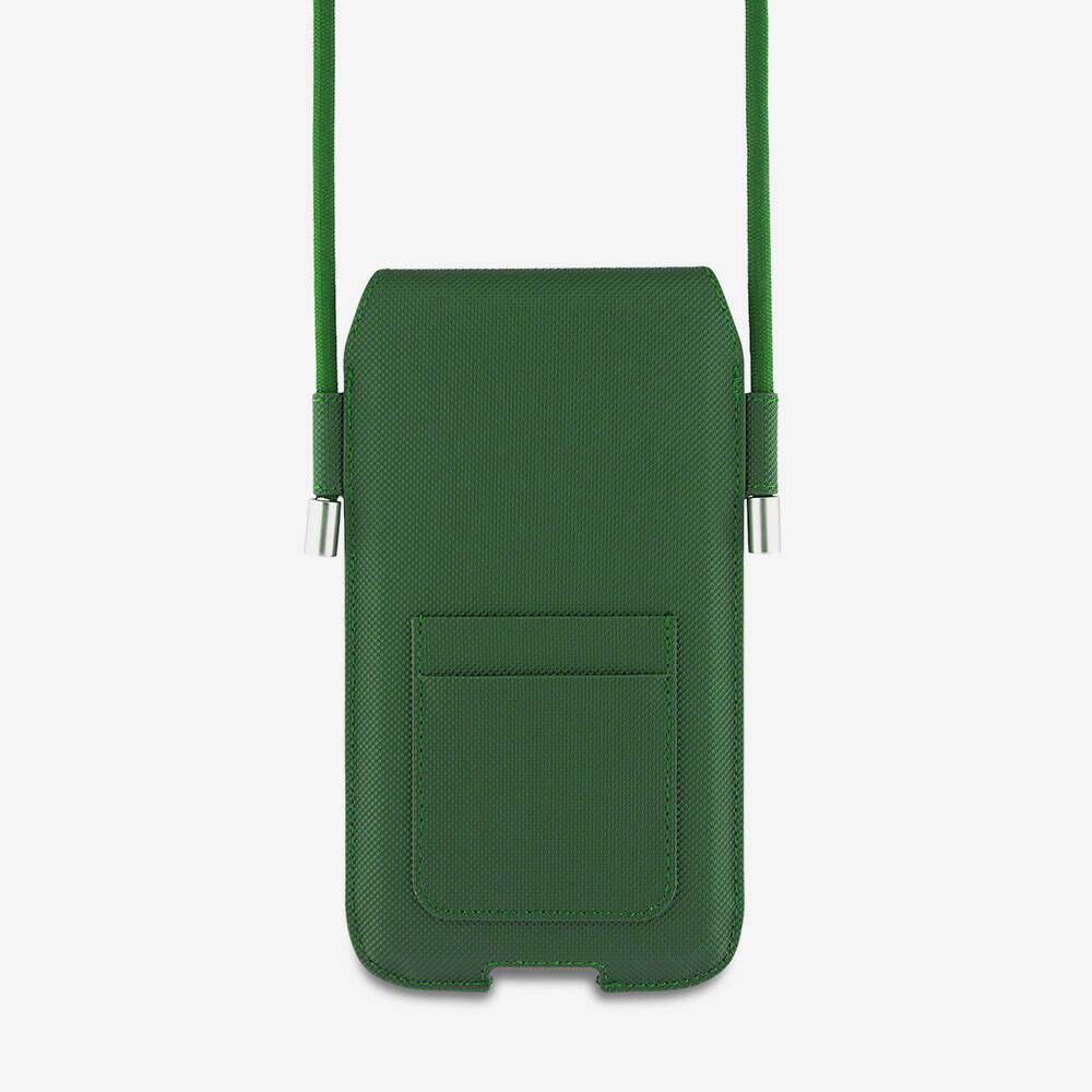 Lacoste Orjinal Lisanslı Çapraz Vücut Askılı PU Pike Desenli 6.7 inç'e Kadar Universal Kılıf Lacivert